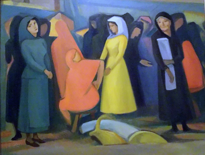 Cypriot artists 🇨🇾 - Telemachos Kanthos (1910-1993) 'Women's bazaar II' (1971)