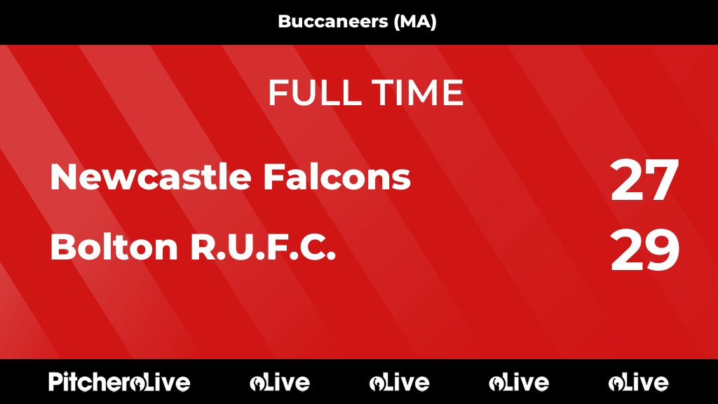 FULL TIME: Newcastle Falcons 27 - 29 Bolton R.U.F.C.
#NEWBOL #Pitchero
boltonrugby.co.uk/teams/269087/m…