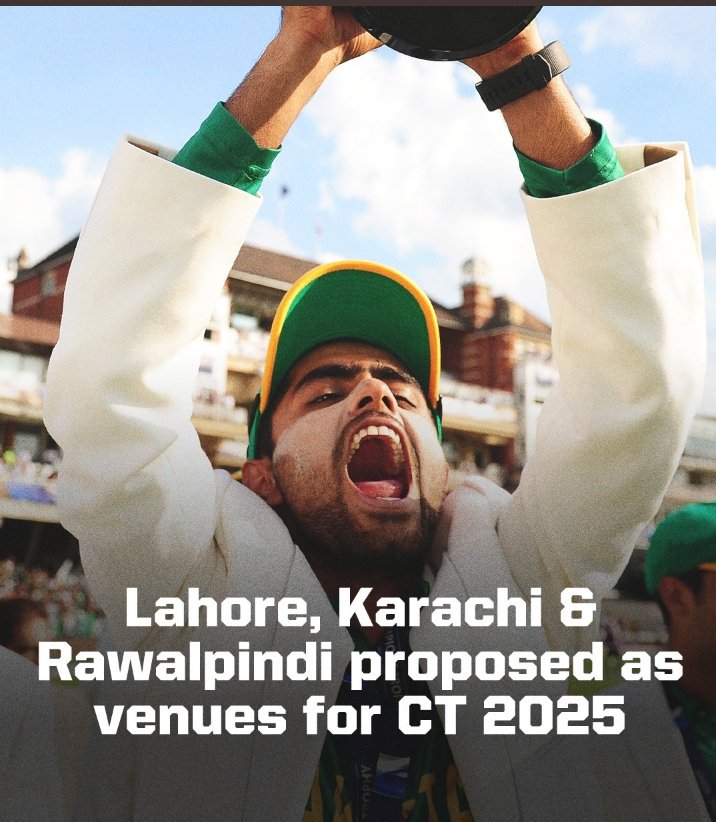 A very good news for PCT fans.
PCB has proposed three venues for #championstrophy 🏆 starting from Feb 2025 in Pakistan 

#ICC 
#championstrophy 
#PakistanCricket