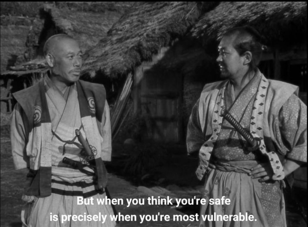 this is my first time watching seven samurai and it is filled with bangers.