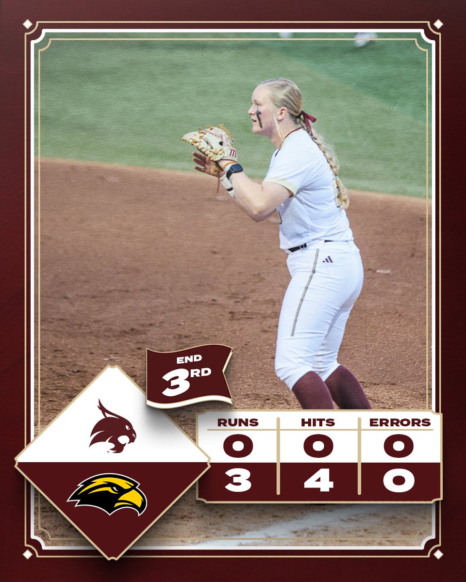 Southern Miss with a three-run homer in the third gives them the lead heading into the 4th. #EatEmUp