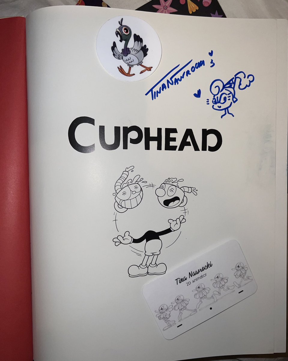 Great to meet animator, @NawrockiTina at her ‘Rubberhose Animation’ workshop today at @CardiffAnimFest I was lucky enough to win 2 wonderful original Wales inspired drawings from her! 🏴󠁧󠁢󠁷󠁬󠁳󠁿 Tina was also kind enough to sign my Cuphead Art Book! Such a fantastic day! #CAF25 #Cuphead