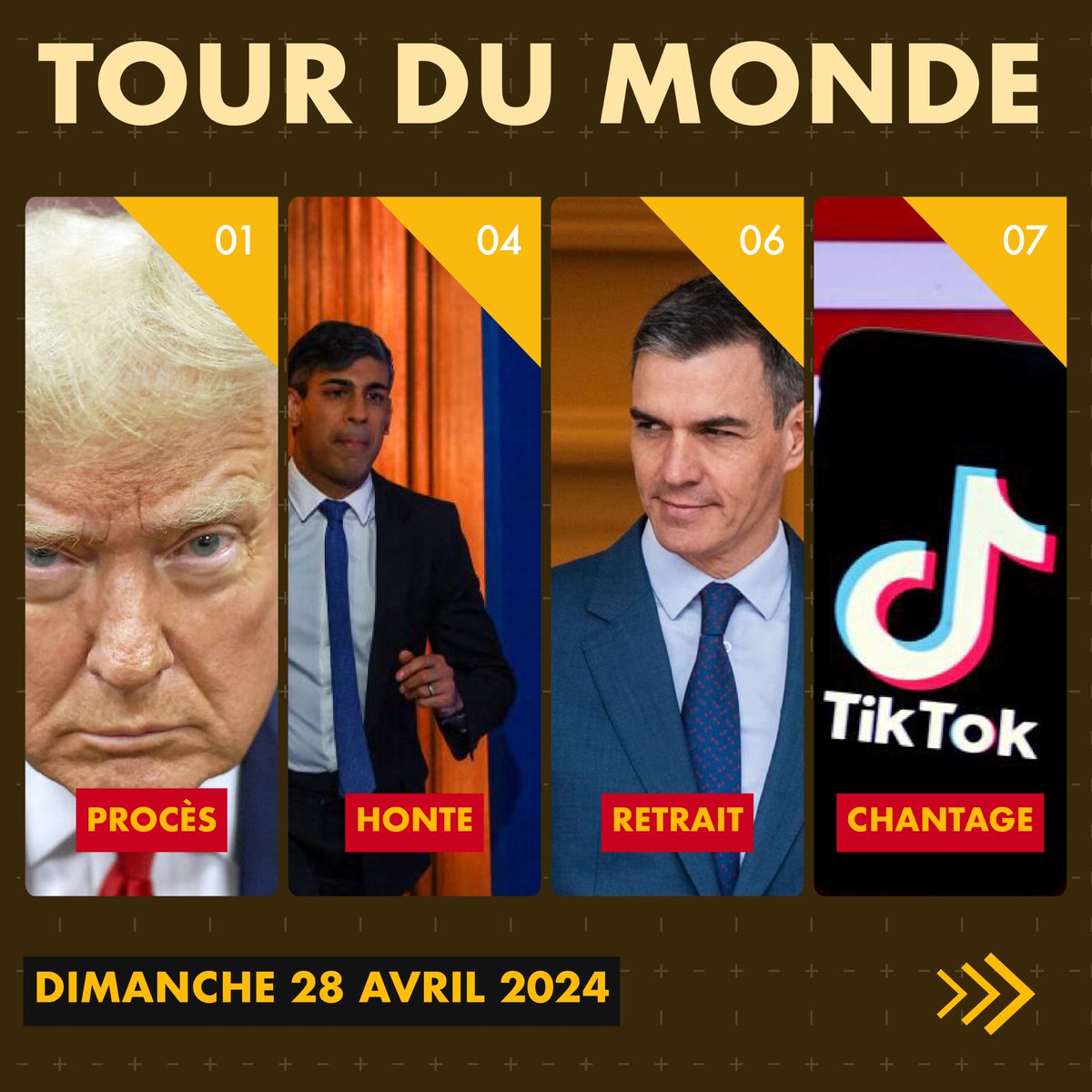 interslide's tweet photo. 🔴 [TOUR DU MONDE] 28 avril 2024. 
On revient sur les actualités de la semaine. https://t.co/fmvqgY5eUq