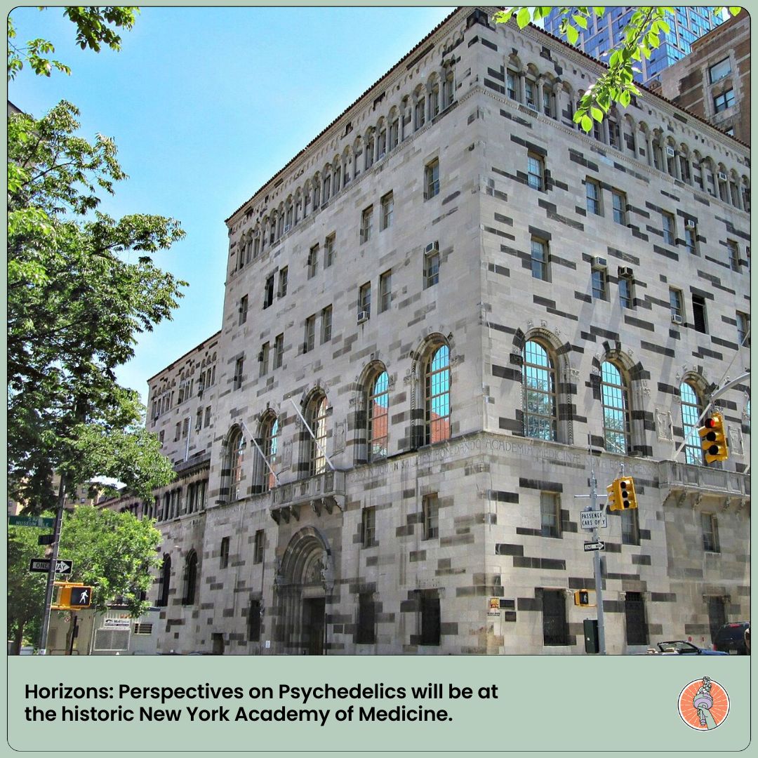 Horizons: Perspectives on Psychedelics will be at the historic New York Academy of Medicine. Established in 1847, NYAM has been at the forefront of medical research, education, and advocacy for over 175 years. Join us in this venerable space: buff.ly/3Eoo2jd