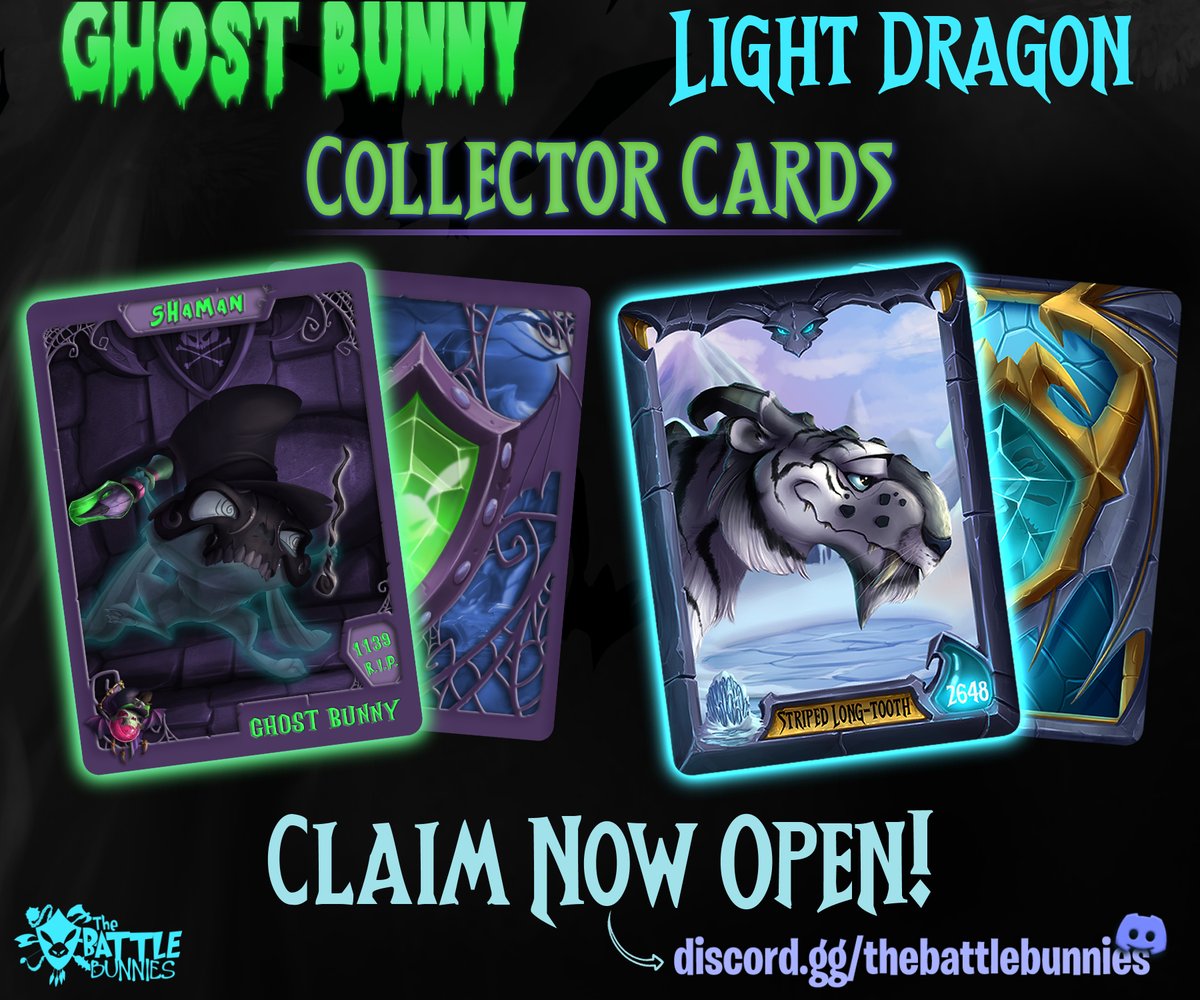 Are you a Ghostie 👻 or Light Dragon🐉? Claim your Cards Today!! 💎 All Unique & Handmade digitally to Match the Series-1 Characters 📢 Form Link: Discord Announcements 🔗 @battlebunniesTM bio #Ghosts #Dragons #Collectors #TradingCards #FluffleFam #DigitalArt