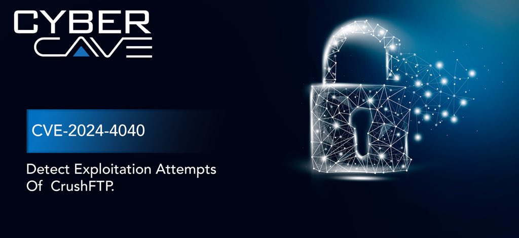 Cyber_Cave_sa's tweet photo. Detect New CVE-2024-4040 CrushFTP  venerability,Attacker trying to exploited in the wild ,Detect attacks with a set of rules in the #CyberCave Platform.
#cybersecurity https://t.co/1Vx1A24RNt
