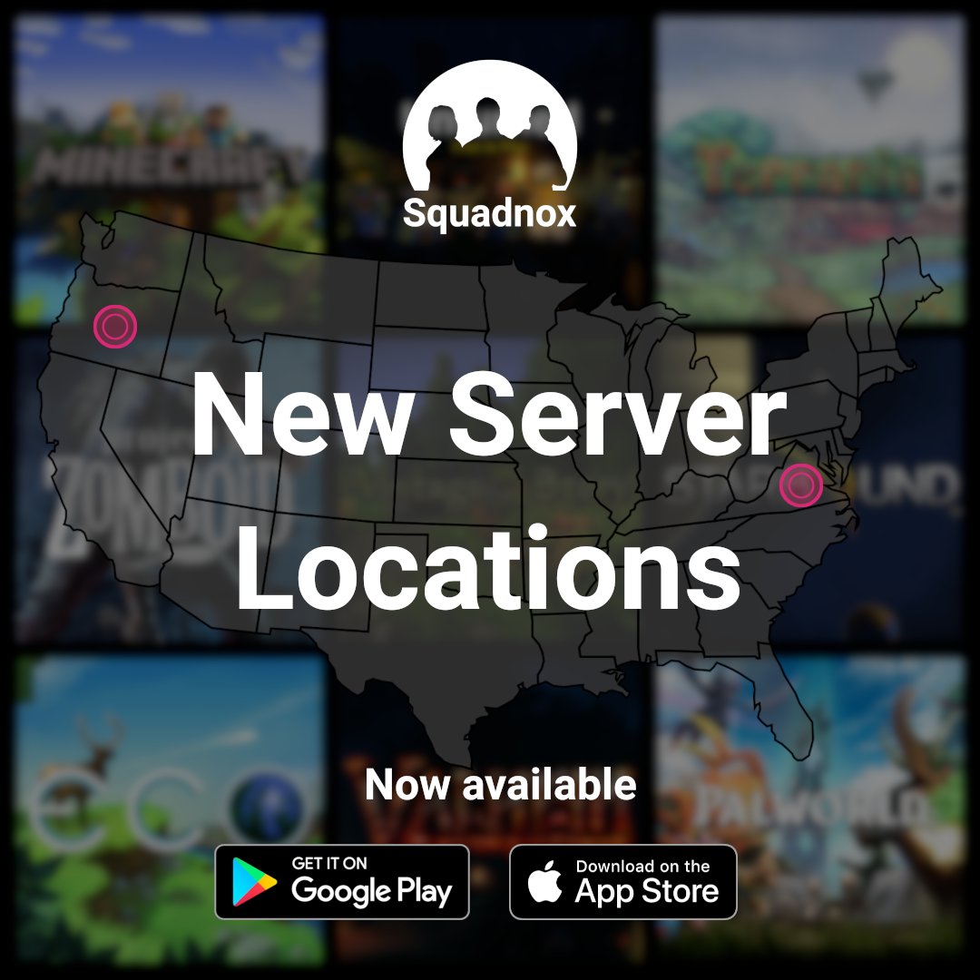 We just released US-East and US-West server locations! That means even better pings for our friends in America. And yes, existing servers can be moved there from EU-Central. Let us know how things go, we're still optimizing in the background.

#free #squadnox #gameserver #hosting