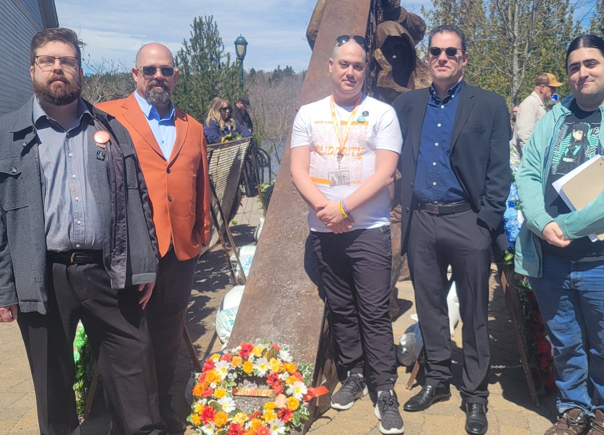 Proud to join fellow New Democrats in laying a wreath at the Day of Mourning Monument, Frank & Ella Hatheway Labour Exhibit Centre at Rockwood Park today in remembrance of workers who have been killed or injured on the job here in #NewBrunswick and across #Canada