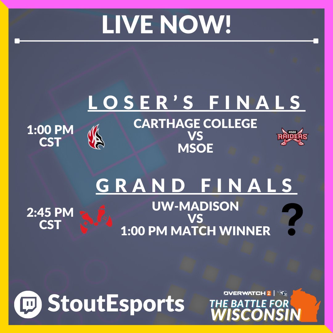 The final day is upon us. twitch.tv/stoutesports