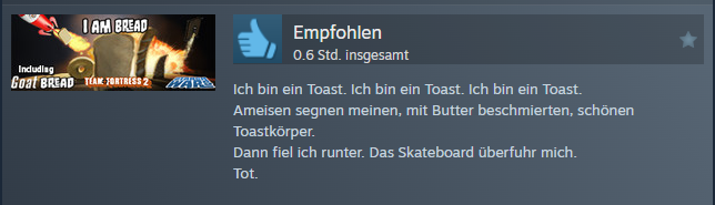 Hallo. Wie findet ihr meine Steam-Rezension?