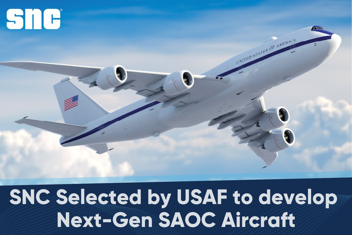 SNC is building the airborne command center of the future! SAOC is a highly specialized aircraft that ensures continued critical command, control and communication during national emergencies for POTUS, SECDEF and CJCS. We're honored to support this important mission.