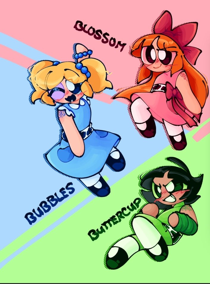 #ThePowerpuffgirls Powerpuff girls 🩵🩷💚