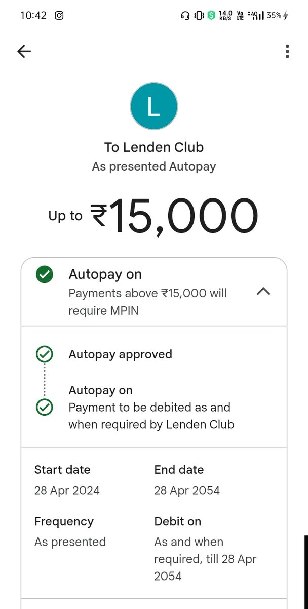 @GooglePayIndia @GooglePay 
Dear Google Pay Team.

auto pay cancel option not showing please fix this problem as soon as possible...