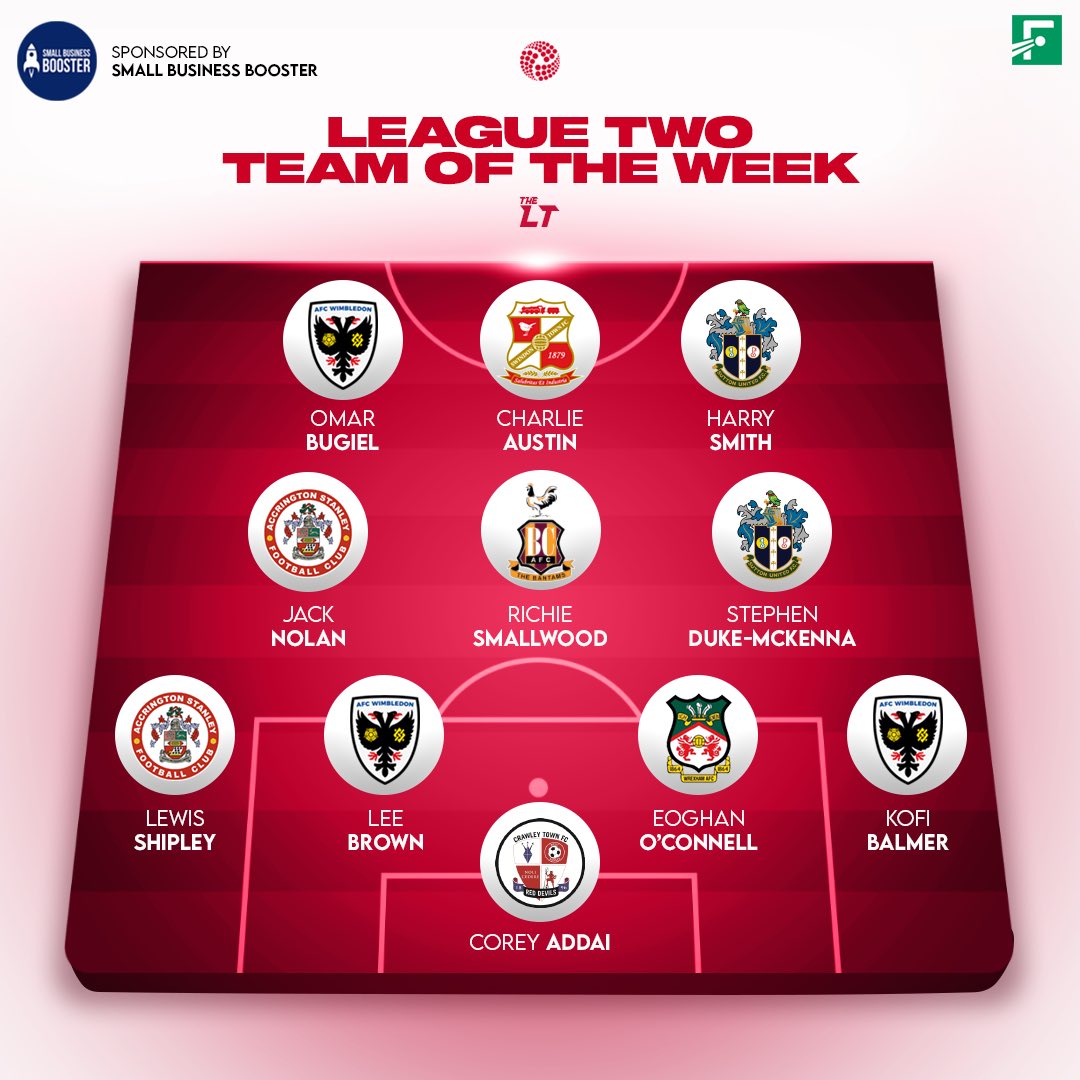 This seasons FINAL League Two Team Of The Week 🚨 Sponsored by @DigitalSBB #CTFC #AFCW #ASFC #BCAFC #WxmAFC #suttonunited #STFC