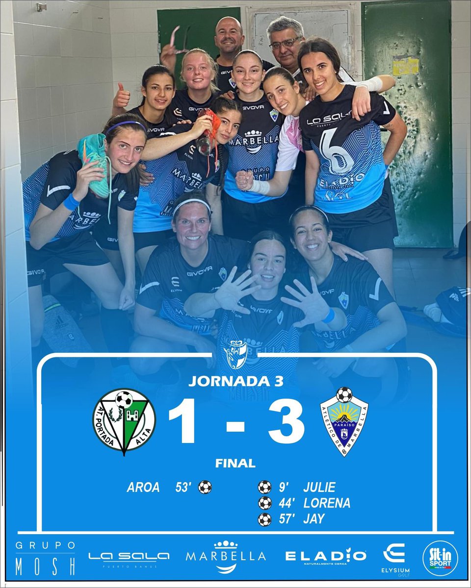 FeminasATMP's tweet photo. ⚽️ VICTORIA ANTE PORTADA ALTA 💪

Nuestro sénior femenino ha conseguido la victoria ante el Atl. Portada Alta (@atlportadafem), ¡seguimos trabajando!⁣
⁣⁣
#MarcaMarbella Ⓜ️⁣⁣
#SomosAtléticoMarbellaParaíso 🔵⚪️⁣ https://t.co/VEGM2J31w8