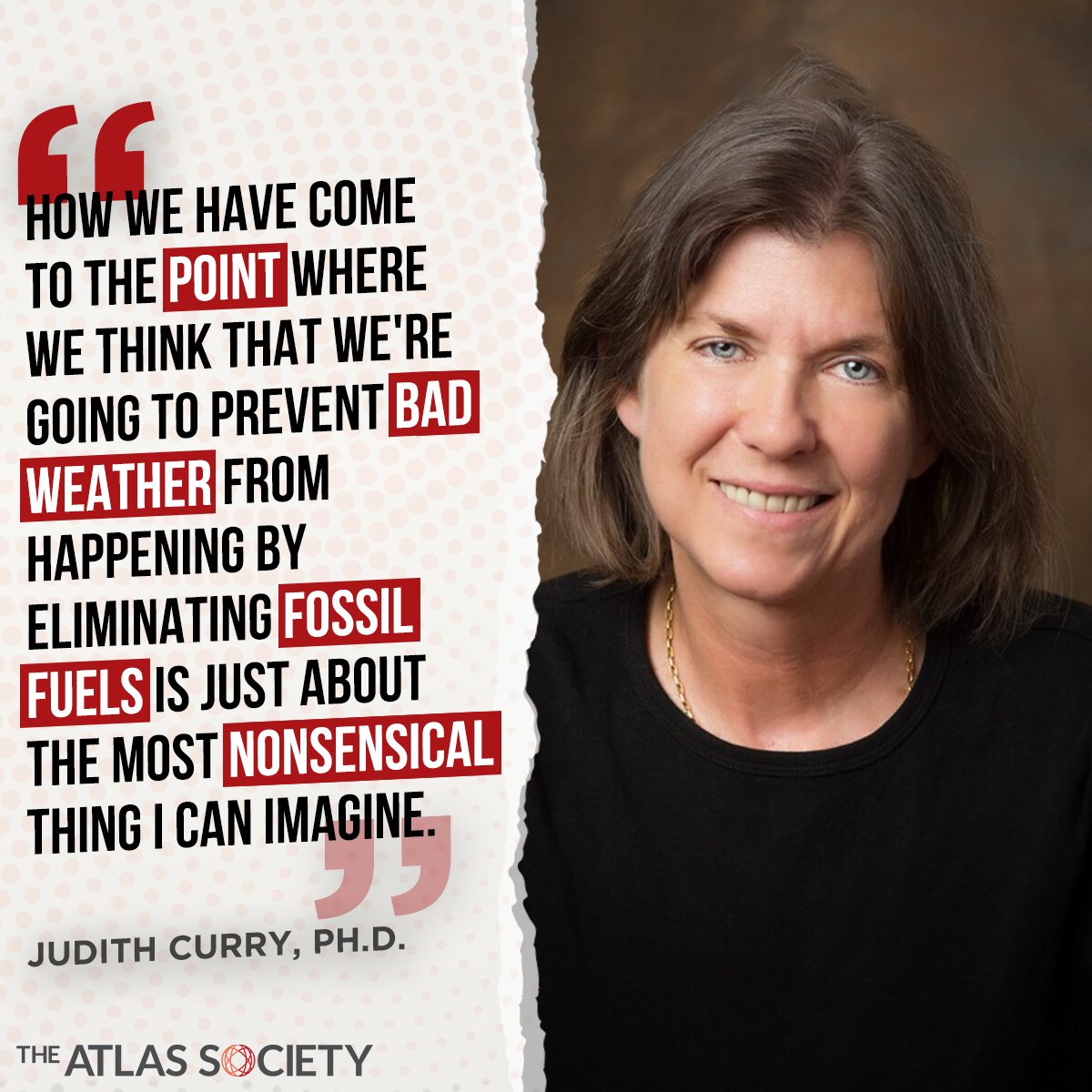 TheAtlasSociety's tweet image. The climate alarmists are completely divorced from reality! #ClimateChange #ClimateGate #JudithCurry #Reason #AynRand facebook.com/AtlasSociety/v…