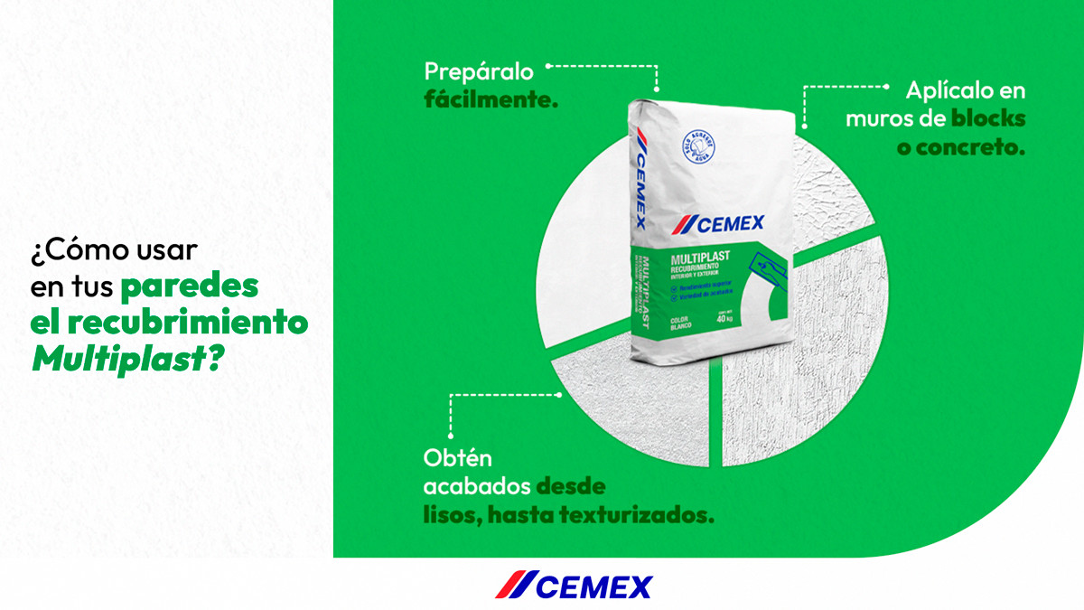 CEMEXMx's tweet image. ¿Buscas darle un toque único a las paredes de tu obra? 
Con #Multiplast logra una variedad de acabados, desde lisos hasta texturizados. ✅
 
¡Ideal para recubrimientos interiores como exteriores!
📲Más información en: bit.ly/3ekcmDb 
#Cemex