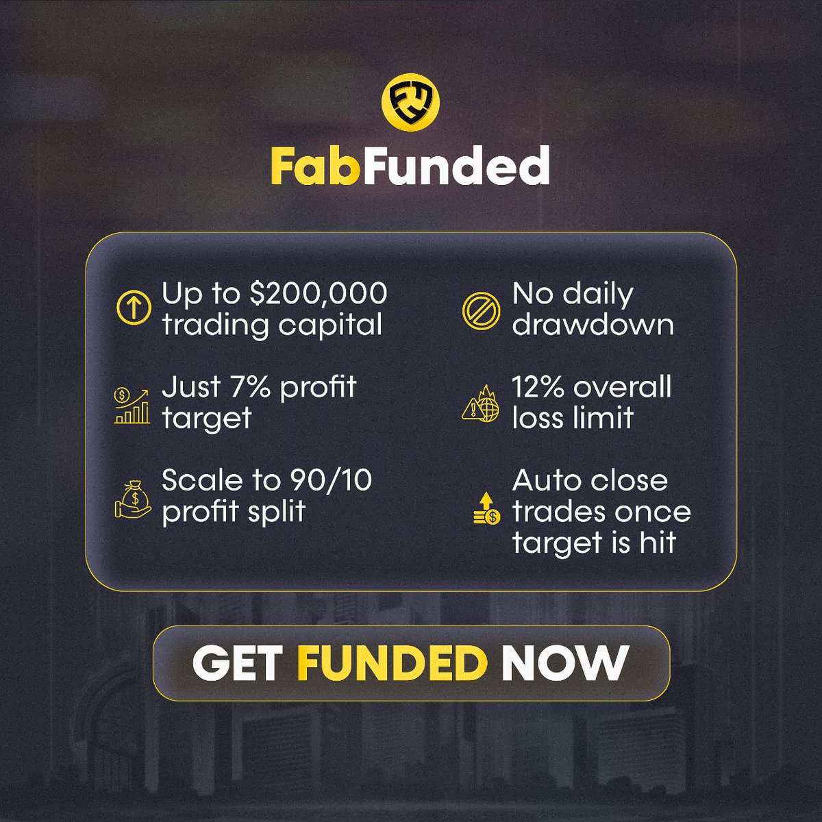 Prop firm traders, enjoy the following discounts today on Fabfunded 👇🏾 💵 50% Discount for $200k Account 💵 40% Discount for $100k & $50k Accounts. 💵 30% Discount for $5k, $10k & $25k Accounts Only Don't miss the opportunity, click my.fabfunded.com/?=forexlify to get started