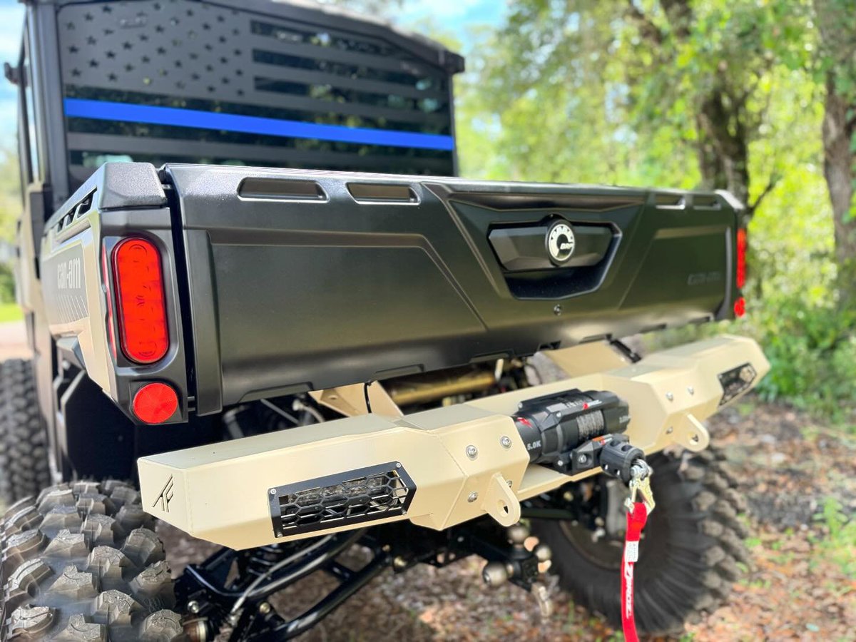 Upgrade your CanAm Defender with our sleek and durable rear bumper. Built to withstand any terrain and protect your vehicle, this is a must-have addition for off-road enthusiasts. 

 #CanAmDefender #OffRoadLife #OutdoorAdventures #BuiltToLast