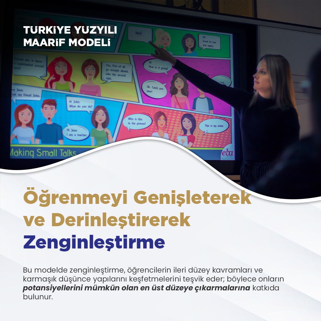 🇹🇷 "Türkiye Yüzyılı Maarif Modeli"

🔹"Öğrenmeyi Genişleterek ve Derinleştirerek Zenginleştirme" ile:

Köklerinde bilgi, odağında beceri, hedefinde gelecek!

#KöklerdenGeleceğe

<a href="/tcmeb/">Millî Eğitim Bakanlığı</a> <a href="/Yusuf__Tekin/">Yusuf Tekin</a>
<a href="/MucahitYentur/">Murat Mücahit Yentür</a>