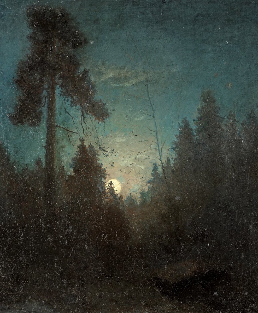 Tall Pine and Rising Moon 
— Carl Fredrik Hill (1871-75)