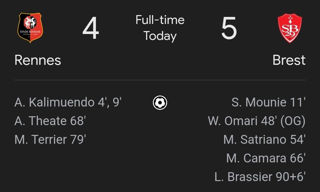 Brest won 5-4 today. The winning goal was scored by Brassier.