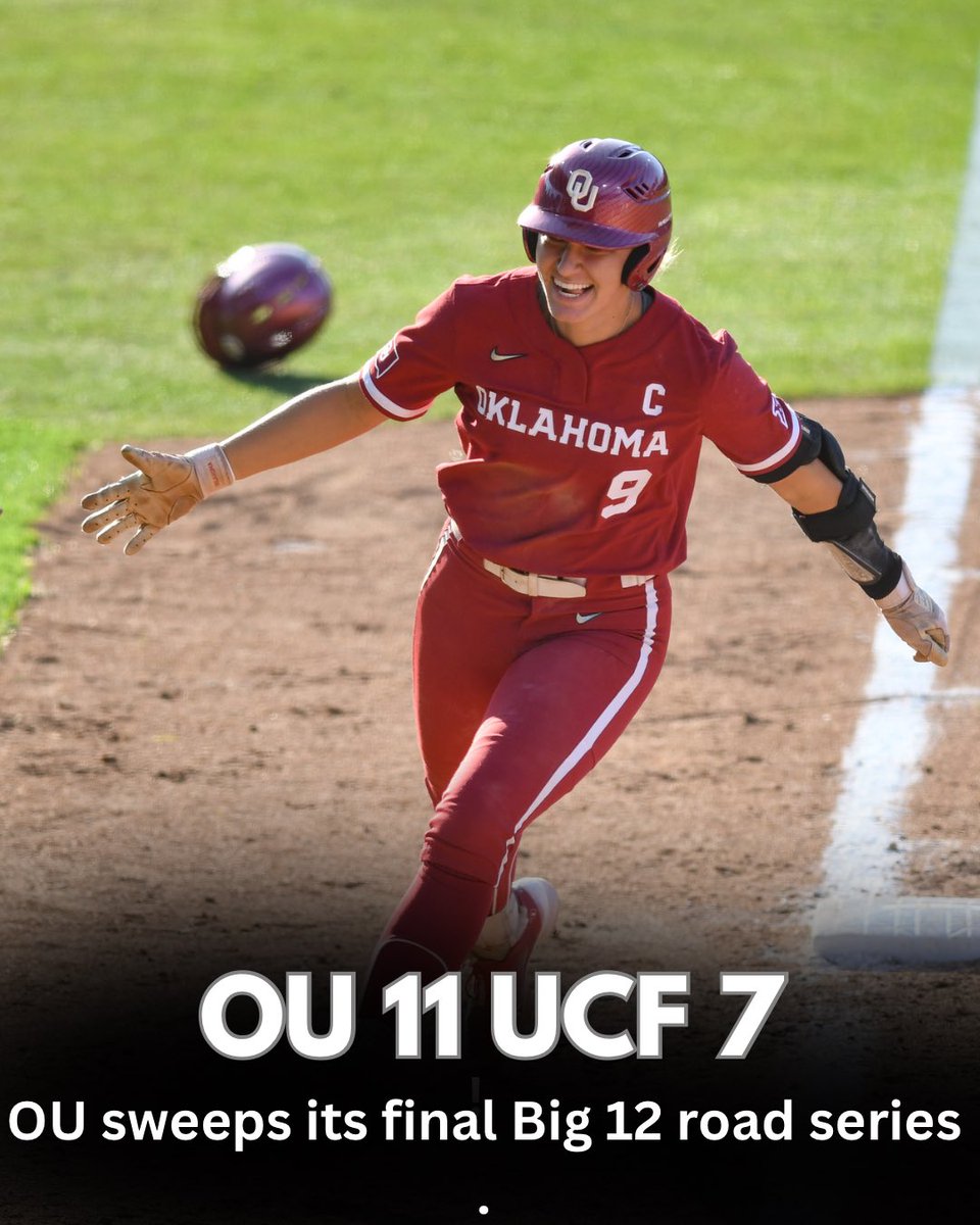 The last-ever Big 12 road series for OU softball is a SWEEP in Orlando. 🧹