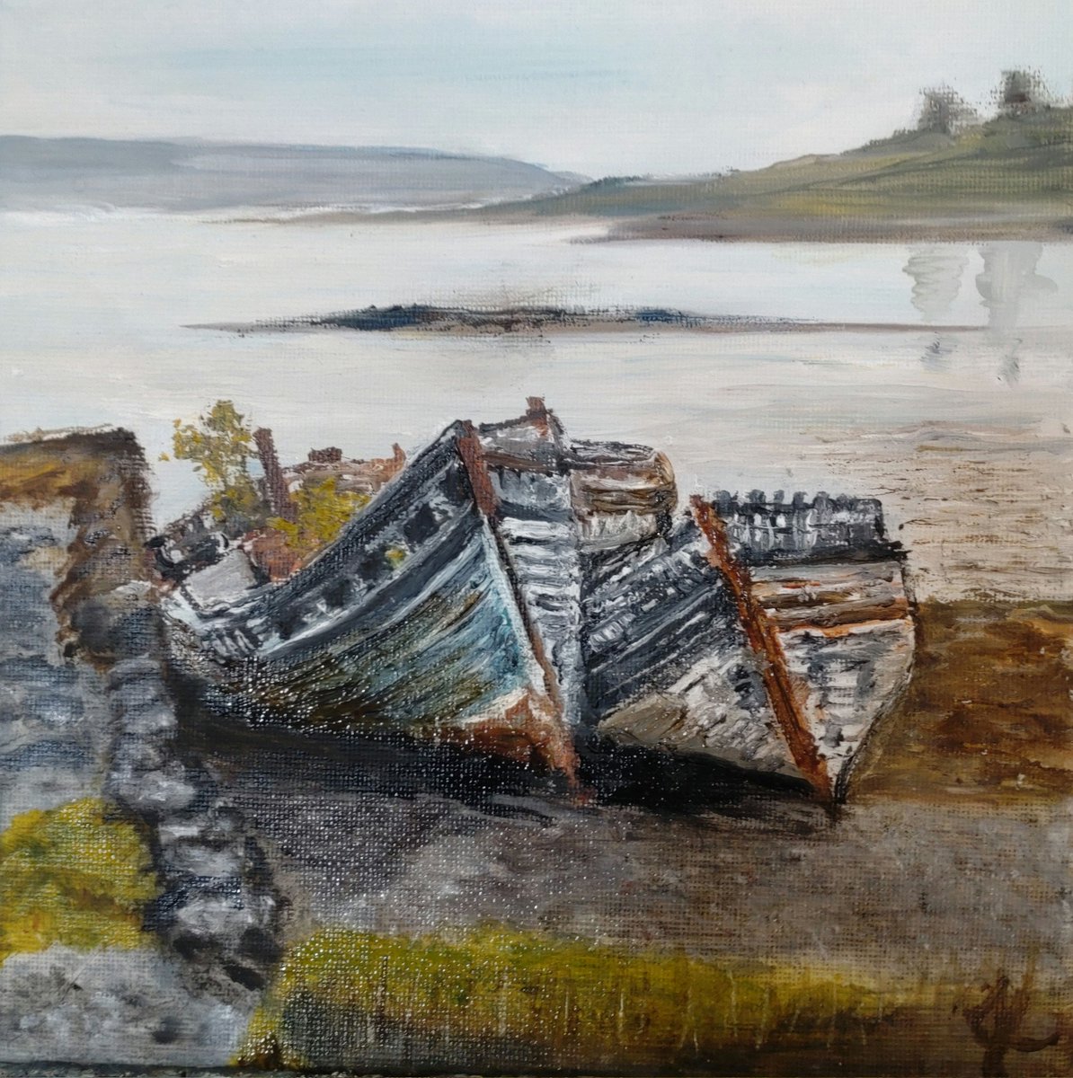 And another little one finished today. Boats on Mull, from a photo taken by my long time friend, Marcus.

#art #supportingartists #painting #oilpainting #artistslife #scottishlife #scotland #mull #boats #WOMENSART #WOMENSART1