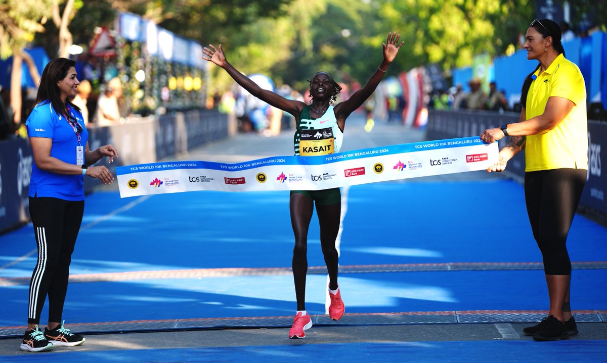 Thrilling victories at the #TCSW10K 2024! 🥇

Kenyan dominance continues as Peter Mwaniki and Lilian Kasait claim the men's and women's titles. 🇰🇪

Indian elites shine with Kiran Matre smashing records and Sanjivani Jadhav securing a hattrick of wins! 🇮🇳

#EndendiguBengaluru