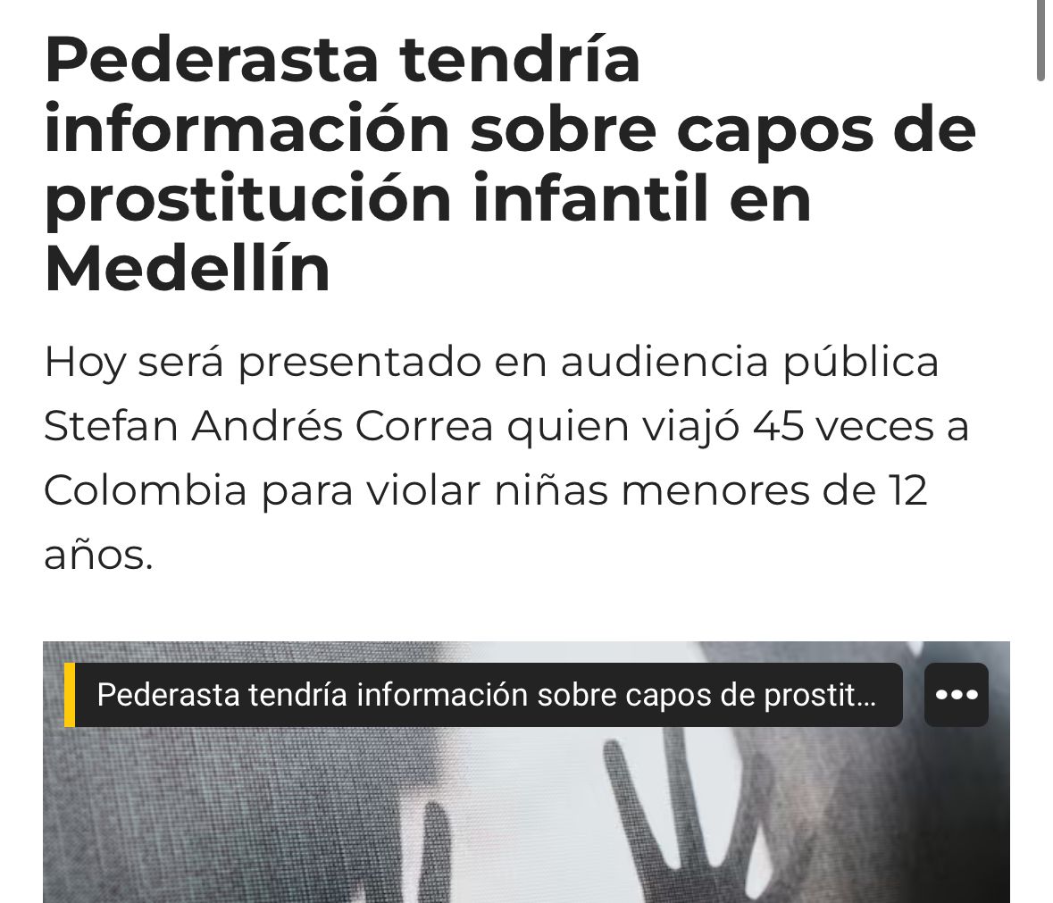 El abuso contra la infancia en #Medellin y Colombia es aberrante. ¿Cómo es posible que casos como el del pedofilo estadounidense Stefan Andrés Correa, que ingresa más de 45 veces en solo dos años a nuestro país, no enciendan las alarmas? ¿Qué pasa con @MigracionCol Hace unas…