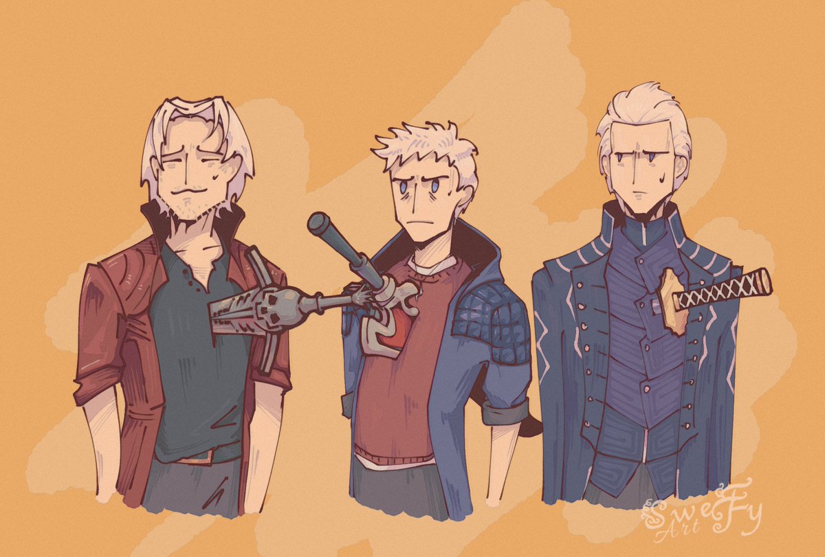 Every self-respecting descendant of Sparda at least once wore a sword to his heart. Family traditions.

#DMC #DevilMayCry #Nero #Vergil #Dante