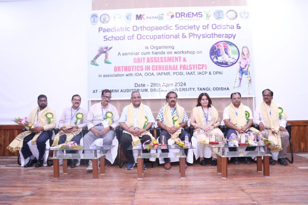 At Padmini Auditorium,DRIEMS University for a seminar cum hands-on workshop on GAIT ASSESSMENT & ORTHOTICS IN CEREBRAL PALSY. Hosted by Paediatric Orthopaedic Society of Odisha & School of Occupational & Physiotherapy, in collaboration with IOA,OOA, IAPMR,POSI, IAAT, IACP & OPAI
