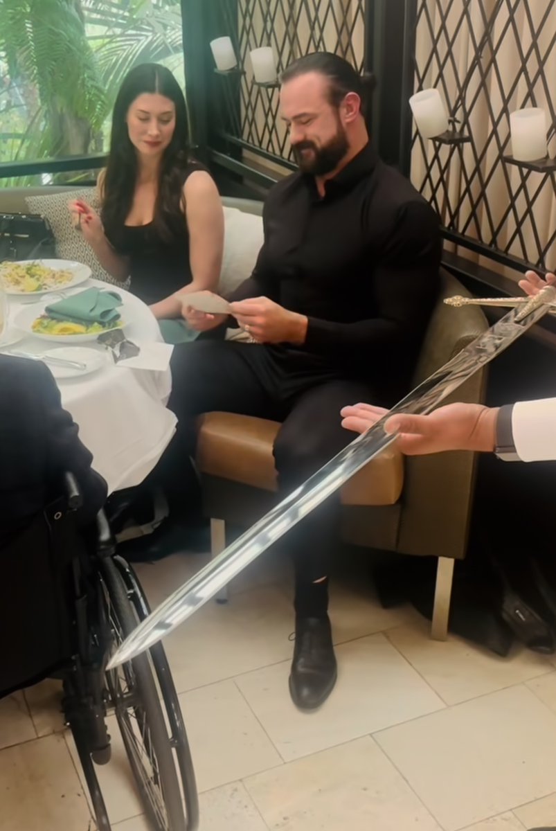 The Rock gifted Drew McIntyre a new Scottish Claymore sword to congratulate him on the new contract 🗡

The Rock and Drew McIntyre had a conversation backstage at WrestleMania 40 about how much the Claymore meant to Drew