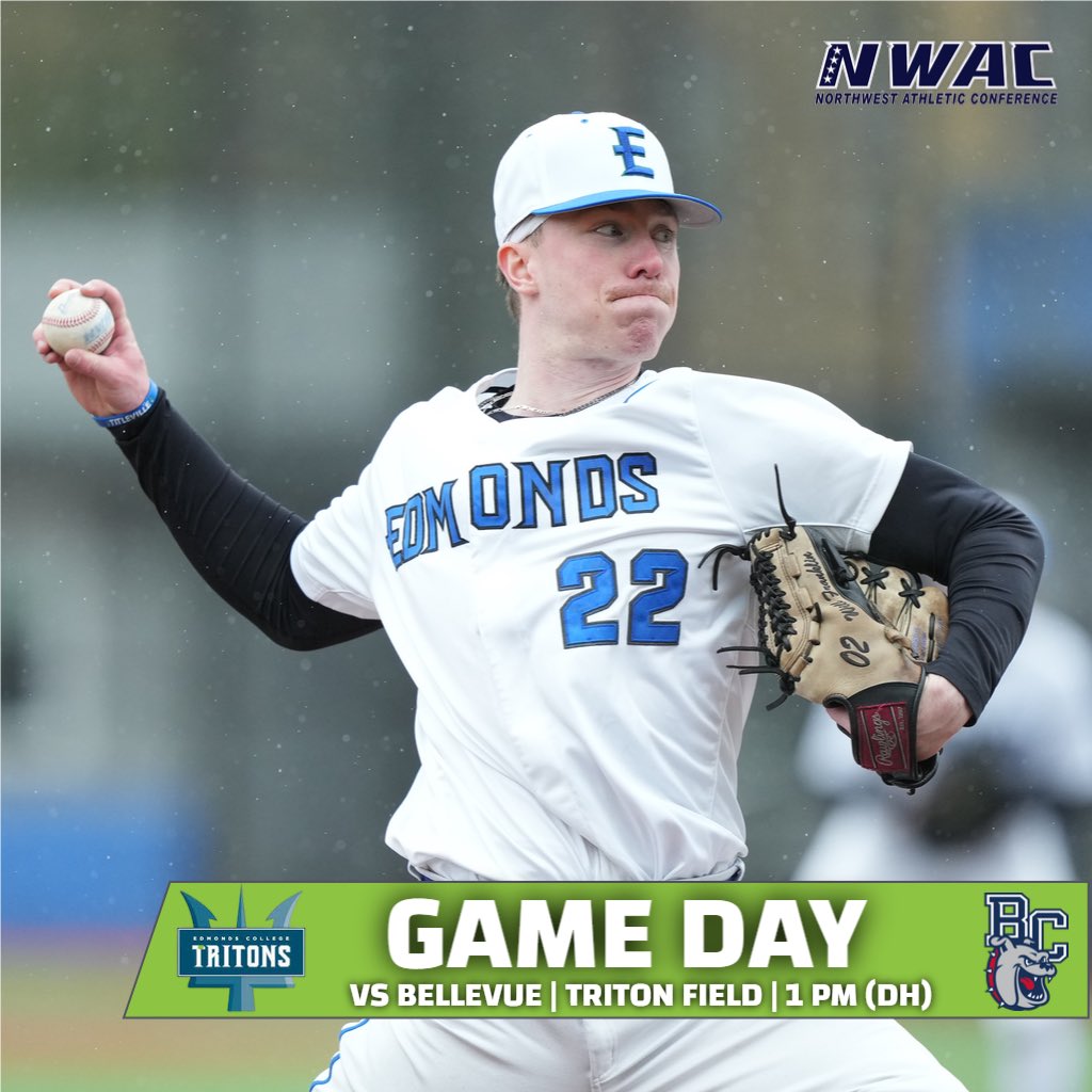 Bellevue comes to Triton Field today. The first order of business will be to complete the halted game from last night (5-5 in B8). The regularly scheduled DH will follow after. 🎟️ $7 for the day (cards only). We will start the halted game at 1 pm 🎥 nwacsportsnetwork.com/edmonds