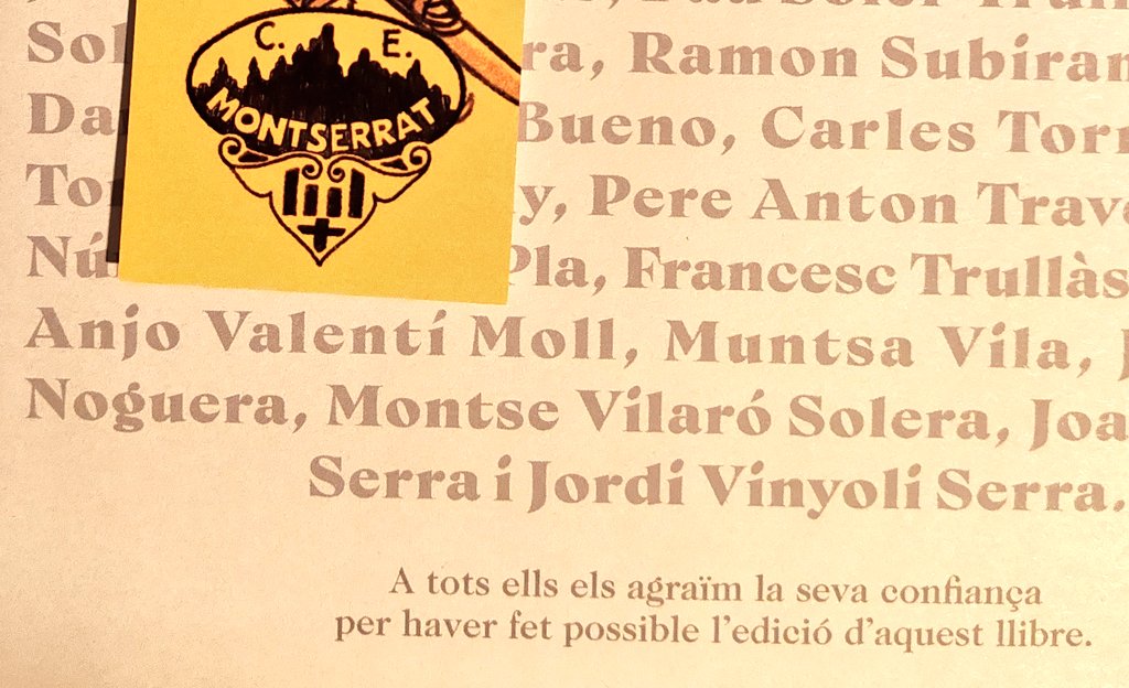 “Montserrat,
muntanya santa,
la muntanya dels 
cent cims”

Un poema d'en Maragall per descriure els 100 del Centre Excursionista #Montserrat de #Manresa; un segle d'història en la publicació presentada per la Diada de la seva patrona. Content d'haver contribuït al seu mecenatge!