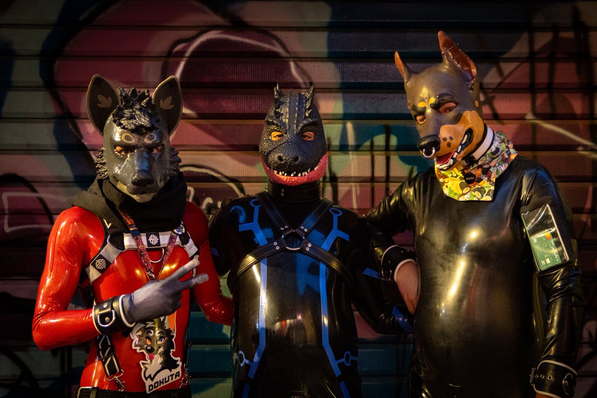 PupEmix's tweet photo. Cool picture made by @MaitreRenard24 

With @Dokuta_Woof and @Akeru210 at @MtpKinksters party ! https://t.co/ShvaEP1WgM
