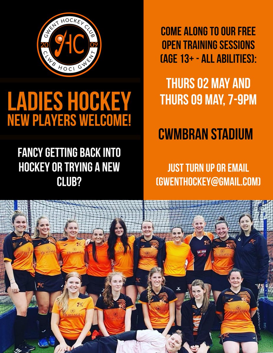 Ladies / girls - come and give Gwent Hockey Club a try! Free open sessions for the next two Thursdays - details below 👇@HockeyWales @TorfaenLeisureT @CwmbranLife