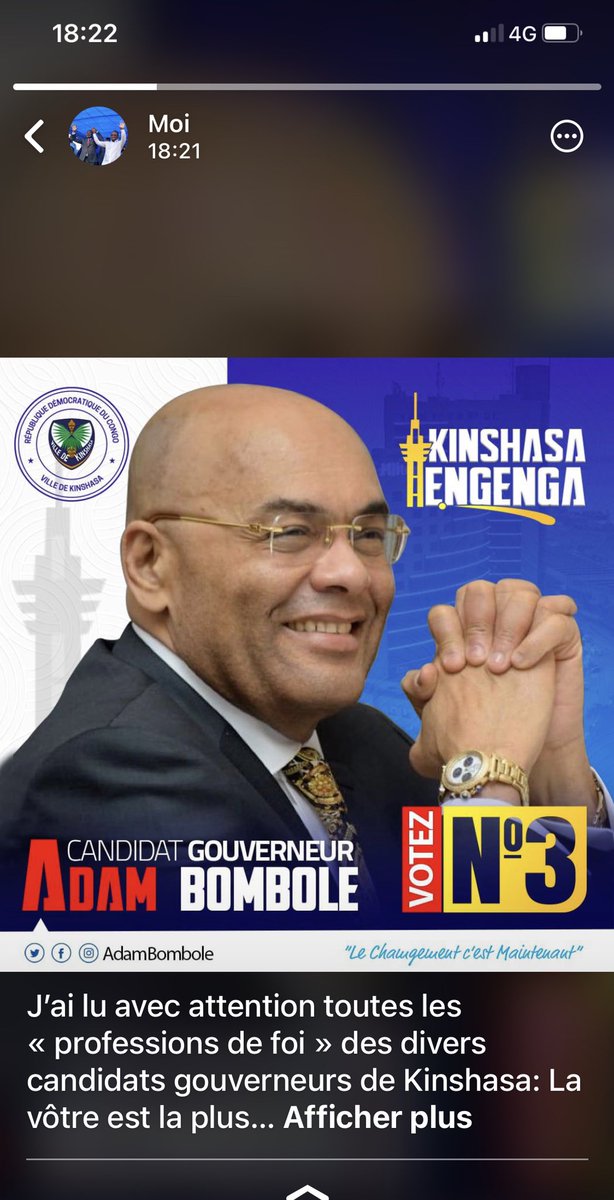 Monsieur le Gouverneur <a href="/AdamBombole/">Adam Bombole</a>, Pour moi, votre élection ne fait aucun doute.