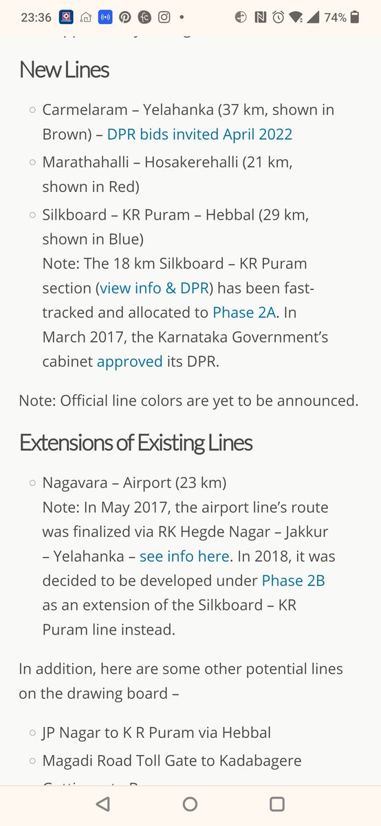 @kalkur_vivek @Earlhastings1 @narendramodi @ShobhaBJP @BJP4Karnataka Phase-2 commencement only started in 2015 
Also, govt fast-tracked Silkboard-Hebbal route & approved it in 2017 (forget about delays)

U r wrong about airport metro too. Asian Development Bank only decided to invest in 2021. Project was immediately approved by Modi govt!