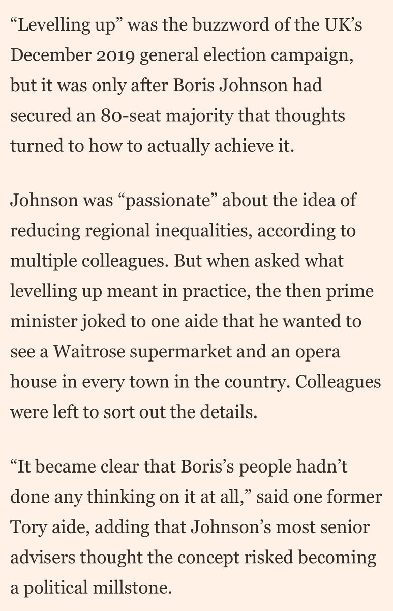 “Big ambitions for levelling up UK show only partial progress” — @PickardJE leads second part of @ft levelling up series with @amy_borrett and me. Key fact: it’s started as an @BorisJohnson soundbite, and took a long time to flesh out. on.ft.com/3UaGXEk