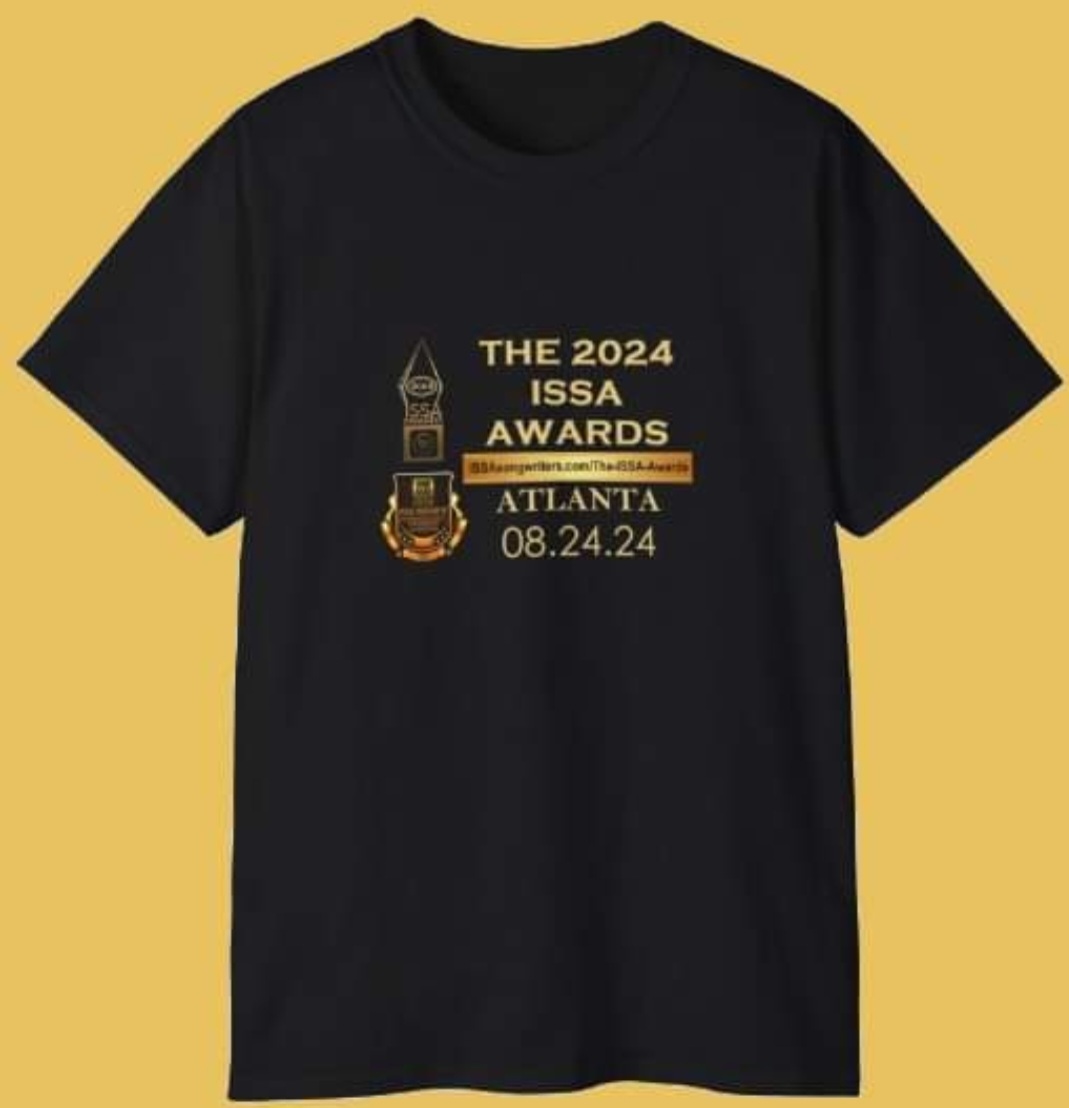 Stylish newly designed The 2024 ISSA Awards T-shirts available in a variety of colors and sizes XS to 5XL. Just $15! Get yours here: ISSAsongwriters.com/store
