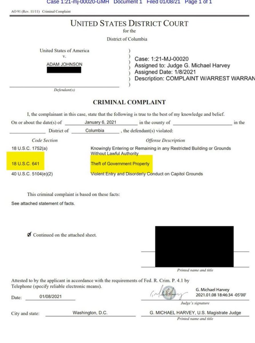 You are wrong assuming the @USAO_DC bothered to even look at the evidence (CCTV) before they even charged @lecternleader for theft He didn’t plea out/agree on the lectern charge… because it was dropped - @TheJusticeDept had to be told that Adam only moved it Hack @justin_hart