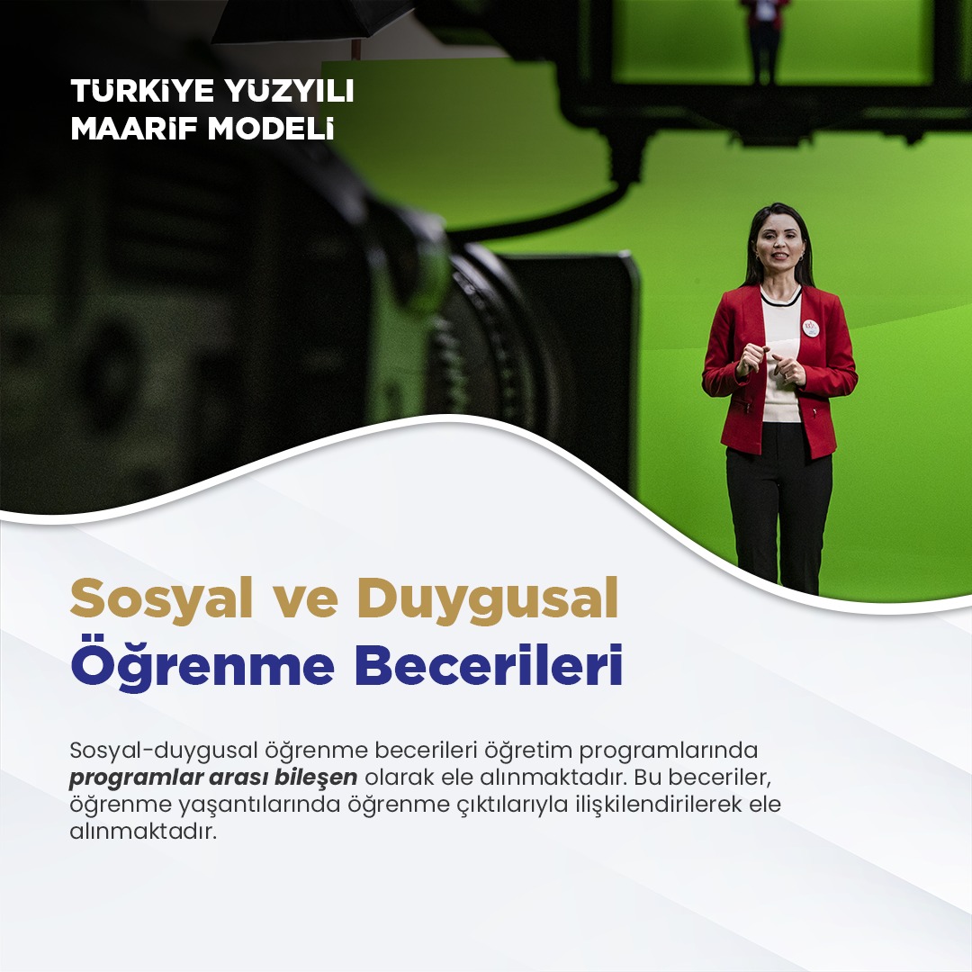 "Türkiye Yüzyılı Maarif Modeli" ile sosyal-duygusal öğrenme becerileri, öğretim programlarında programlar arası bileşen olarak ele alınıyor ve bu beceriler, öğrenme yaşantılarında öğrenme çıktılarıyla ilişkilendiriliyor. 

#KöklerdenGeleceğe

<a href="/Yusuf__Tekin/">Yusuf Tekin</a>
<a href="/tcmeb/">Millî Eğitim Bakanlığı</a>