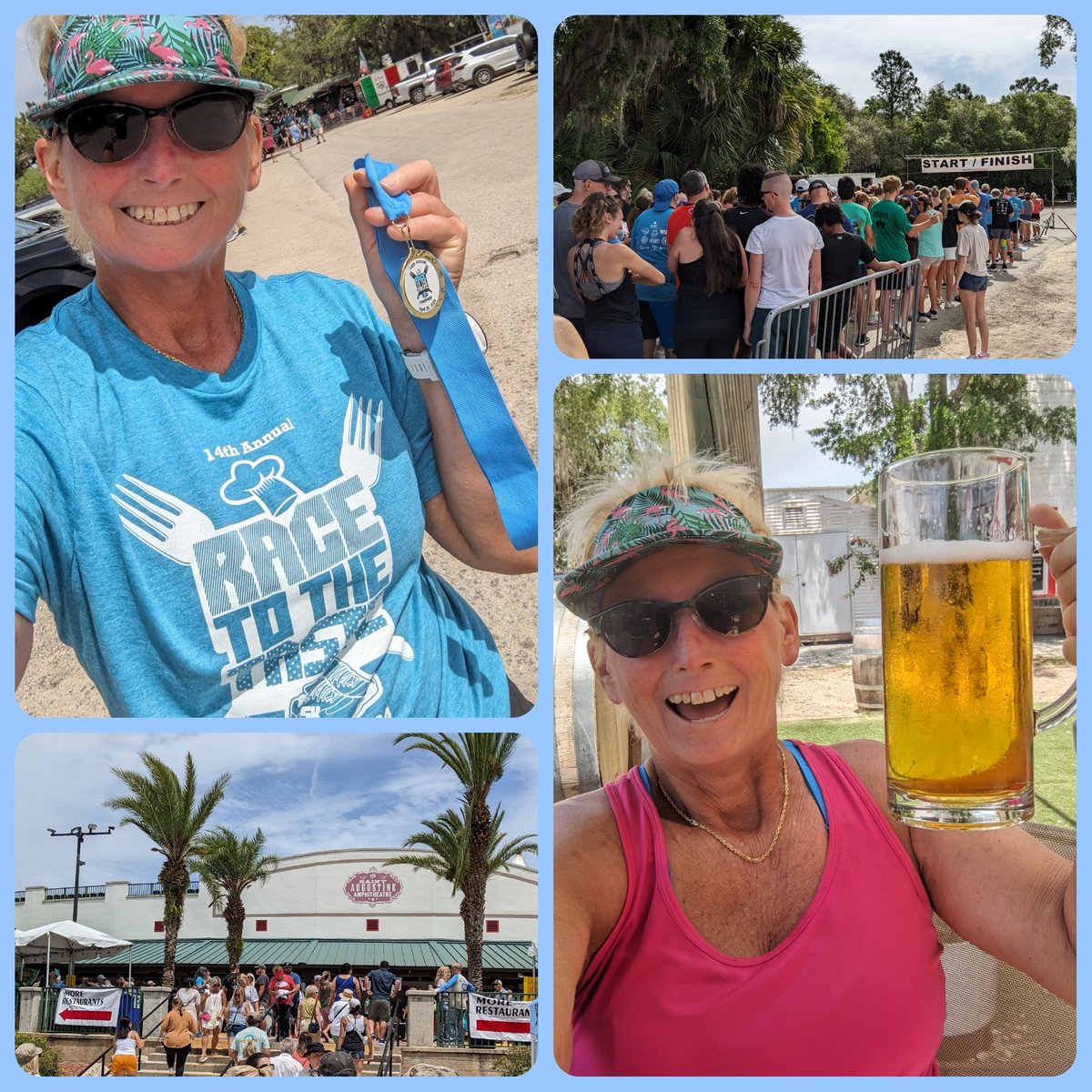 Happy #sundayfunday #sundayrunday 😎🏃‍♀️ WooHoo, what a wknd! 🙂 Don't usually do back-to-back running days, but today Race To the Taste #5k #tasteofstaugustine #staugustine 🏃‍♀️Faster than yesterday's #5k ; feeling it today! Good food 🍕 #staugustinebeer stop Bog Brewing #bogbeer 🍻