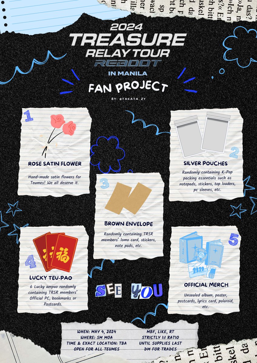 —✧ D-5 ✧—

TREASURE #TREASURE_REBOOT_IN_MANILA RELAY TOUR

FAN SUPPORT by @takata_zy 

• Mbf (for upd esp on DDay) ✨
• Strictly for OT10 stans since this will be given randomly💎
• Like and RT (to spread)🩵
• DM for trades (will reserve 4 u)🫶🏻

#FSbyZy