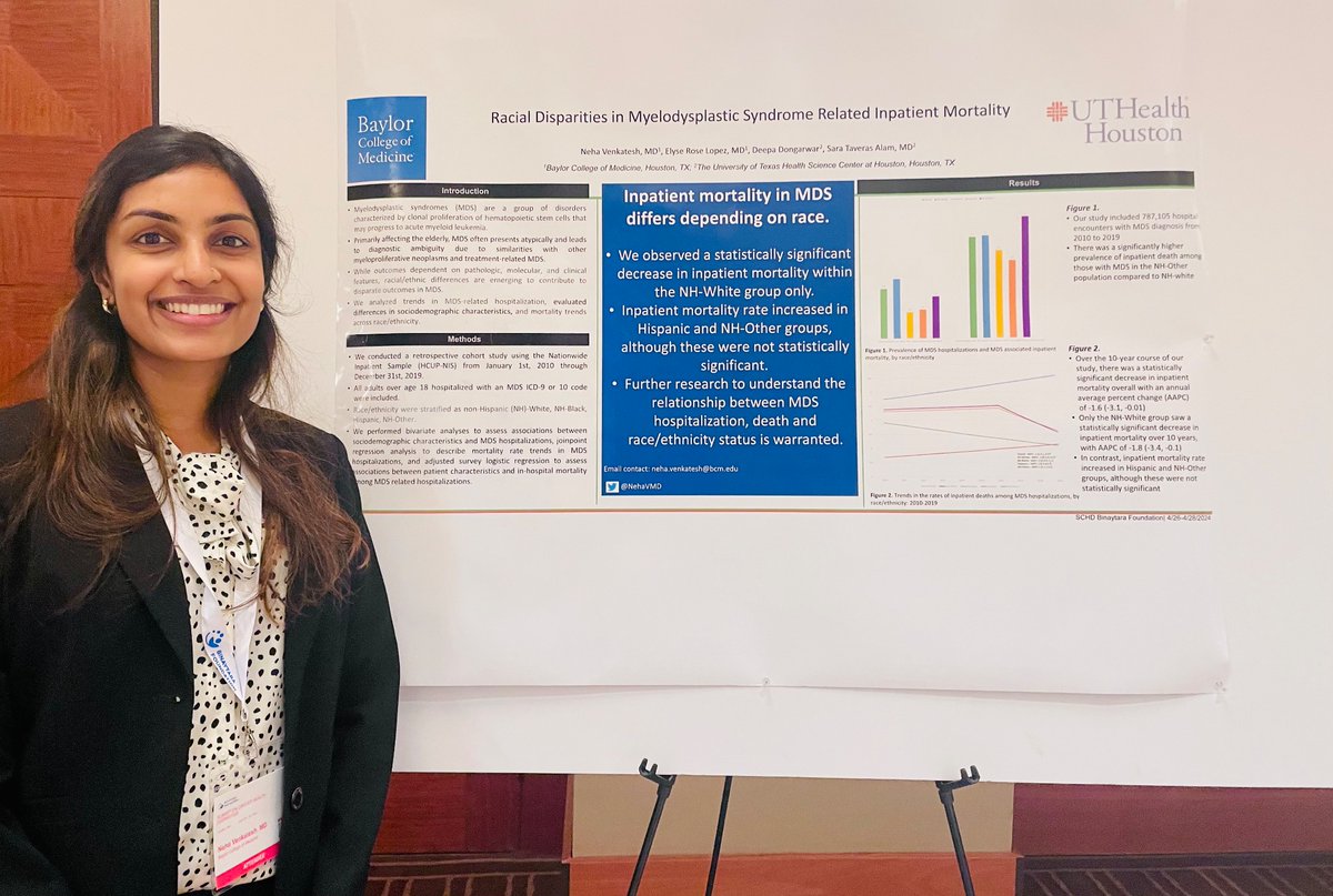 thankful to @Sarasinh for letting me share this exciting, expansive study on racial disparities in MDS inpatient mortality outcomes at @btfoundation #SCHD24 and @marthamims for sharing this opportunity w me