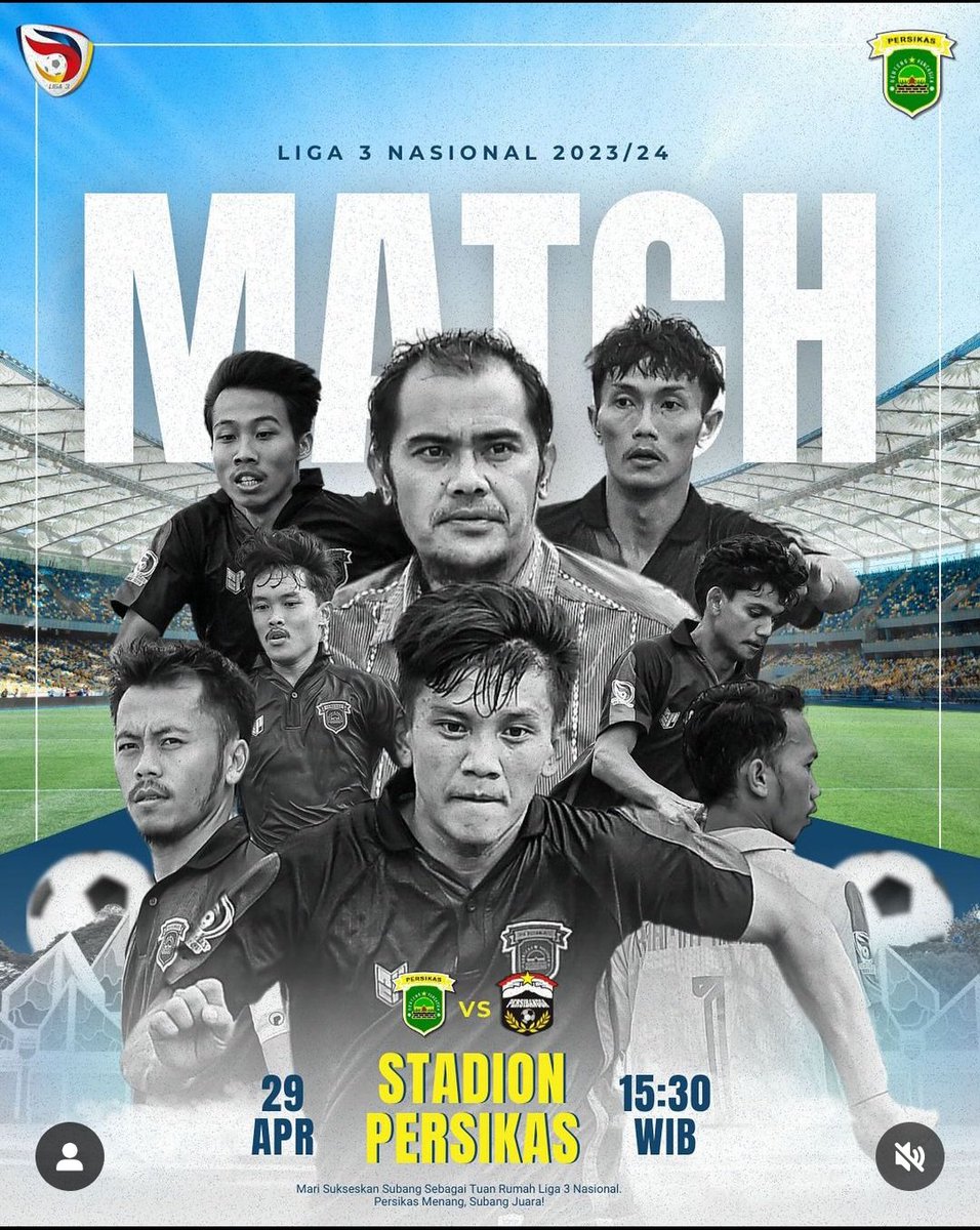 #eventSubang Jangan lupa dukung Tim Persikas Subang yg akan berlaga melawan Persibangga, hari Senin, 29 April pukul 15.30 di stadion Persikas Subang.