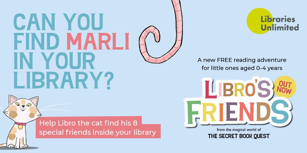 Libro’s Friends is a new reading adventure for 0-4 year olds that will help build a love of reading for life. Pick up a FREE sticker book from us and collect a different animal sticker for each visit you make together to the library. #LibrariesUnlimited #LibrariesForLife