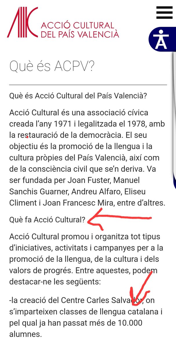 ¿Quieres saber quién promueve el independentismo catalán en Valencia junto con la Academia Valenciana de la Lengua @AVLoficial? Es @AccioCulturalPV. Pincha en este enlace y verás quién subvenciona el catalanismo:>>>acpv.cat/que-es-acpv/ <<<