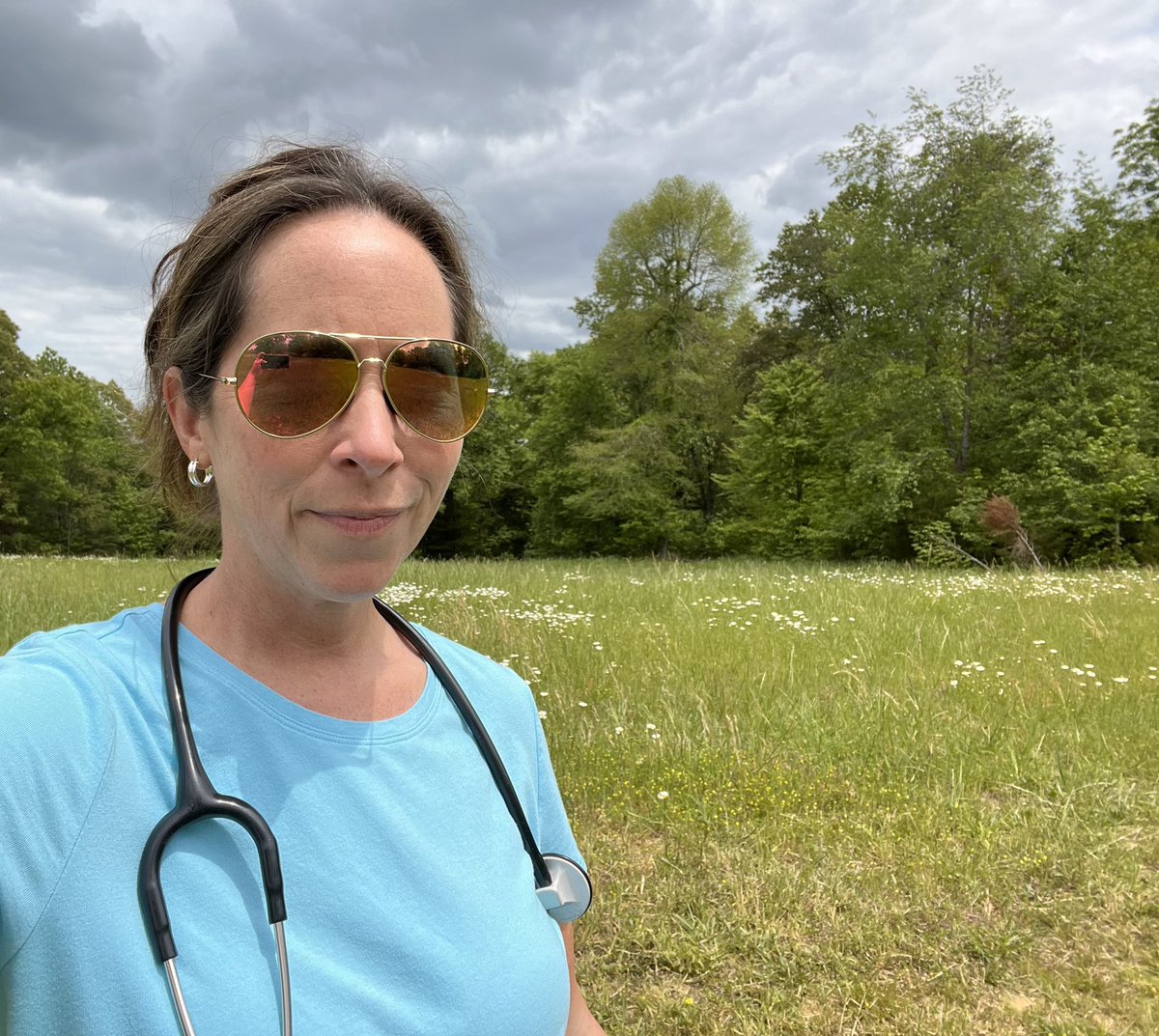 Back on the farm! No place like home. No I normally don’t wear my stethoscope while walking in the field, but Dad needs his blood pressure checked 😊